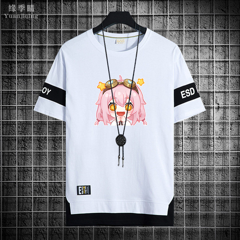 虚拟主播vtuber永雏塔菲周边纯棉短袖T恤男青少年休闲夏季衣服