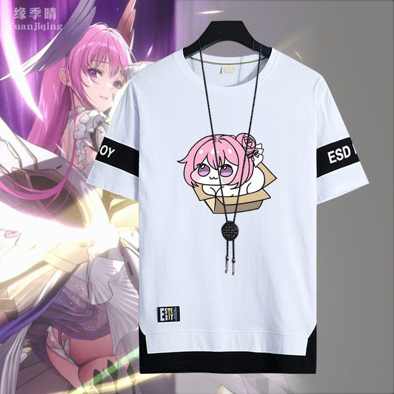 妮姬胜利女神NIKKE桃乐丝doro狗周边纯棉短袖T恤男青少年休闲衣服