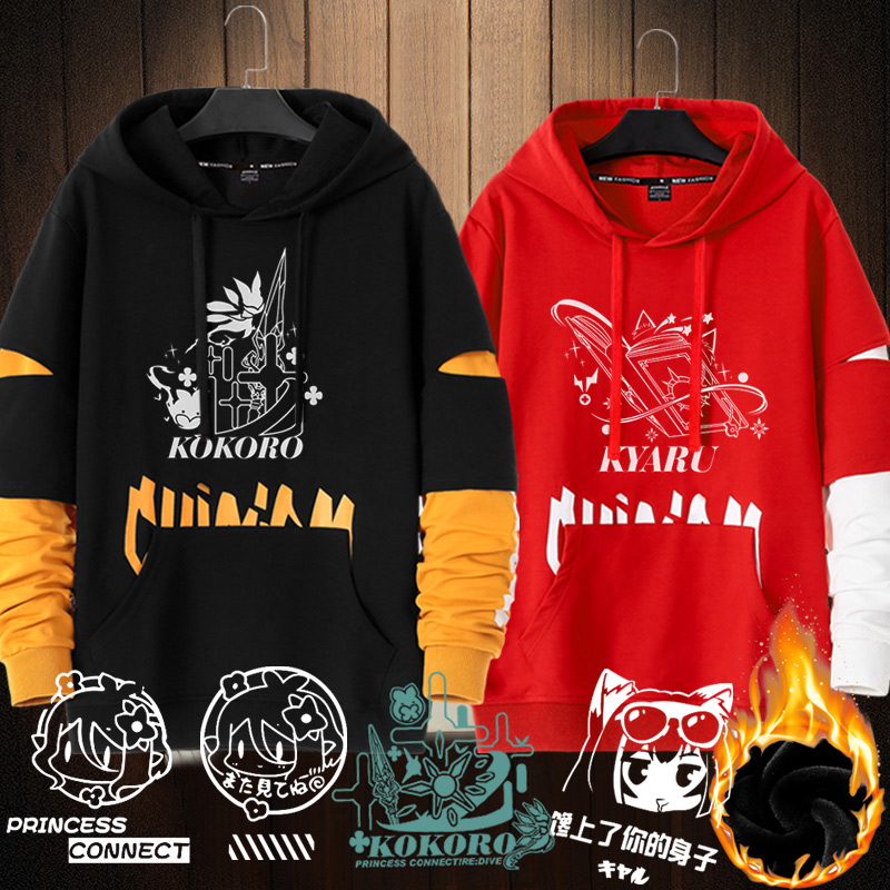 动漫青少年连帽加绒休闲衣服