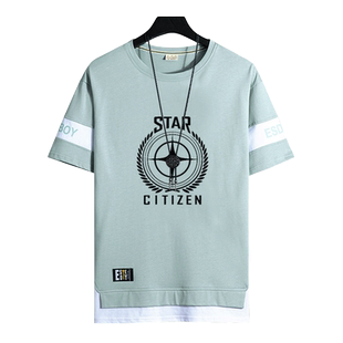 游戏周边星际公民男青少年周边PS4游戏短袖T恤休闲纯棉夏季衣服