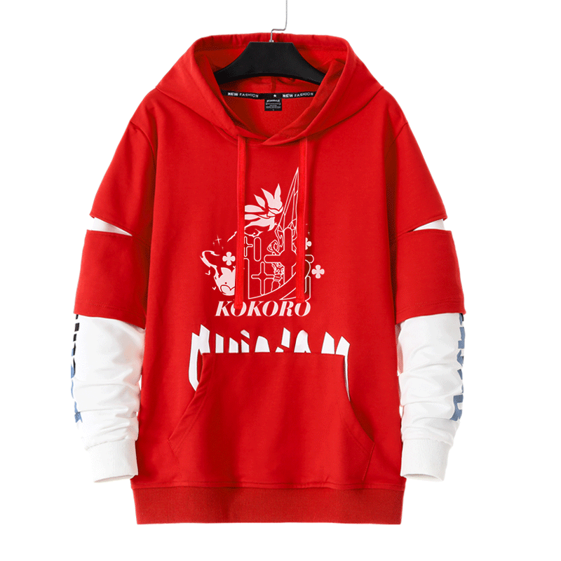 动漫青少年连帽加绒休闲衣服