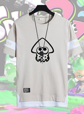 喷射战士2乌贼2switch Splatoon2游戏周边休息运动游戏男纯棉衣服