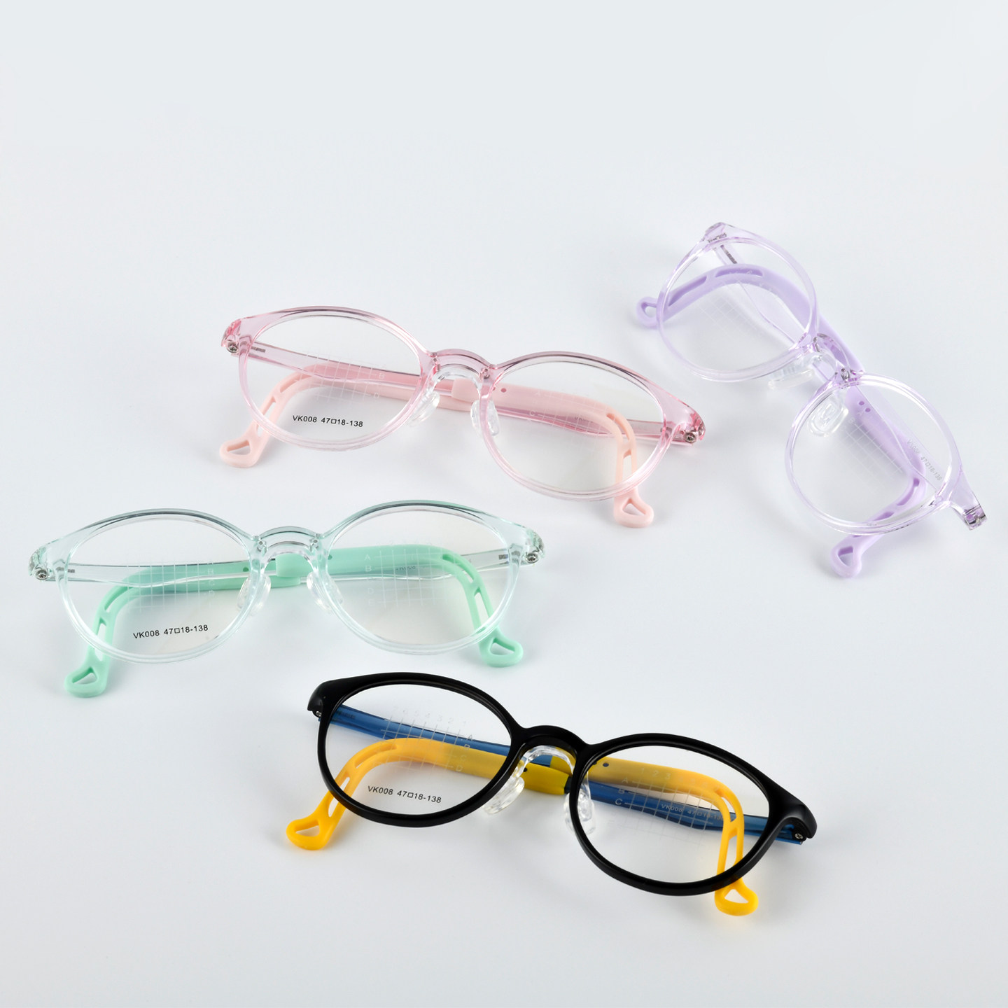 儿童眼镜学生透明单镜框树脂镜片眼镜男女童定制黑色圆形眼镜架