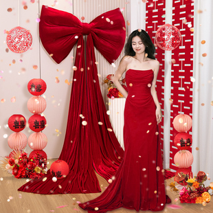 结婚大蝴蝶结装饰婚房布置套装女方卧室男方新房拉花订婚婚礼用品