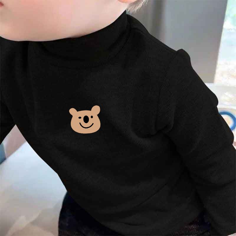 男女宝宝半高领双面德绒保暖上衣