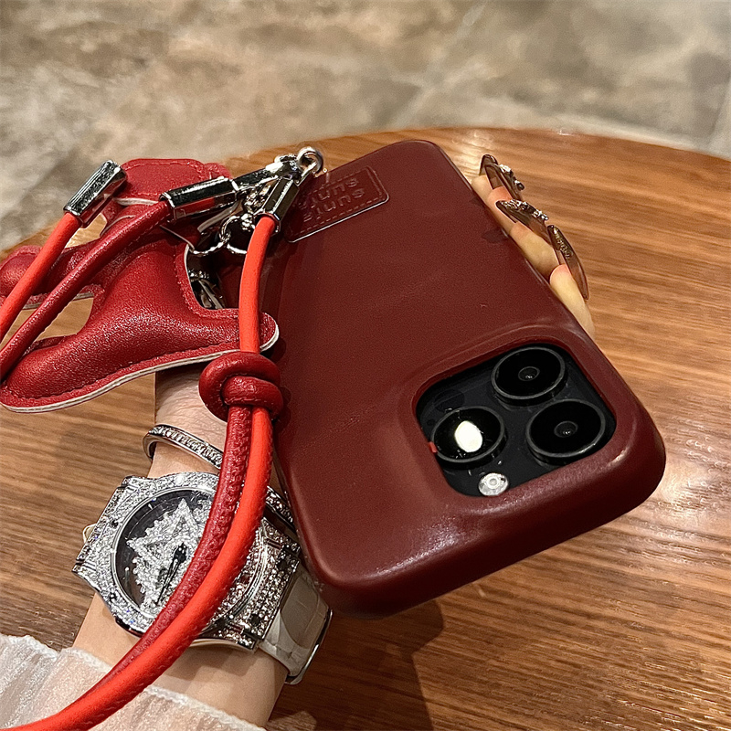 红色腊肠狗带挂绳适用苹果16手机壳新款16promax套iphone16pro硅胶苹果15防摔苹果13全包14超好看12女ProMax
