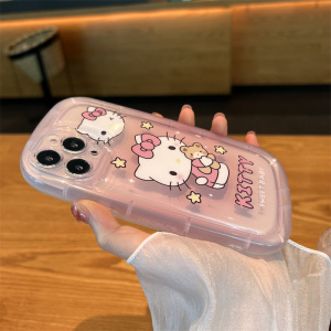 透粉KT猫布偶熊苹果14手机壳新款iphone14promax高级感14plus苹果13套12全包镜头11防摔ProMax女Pro创意适用