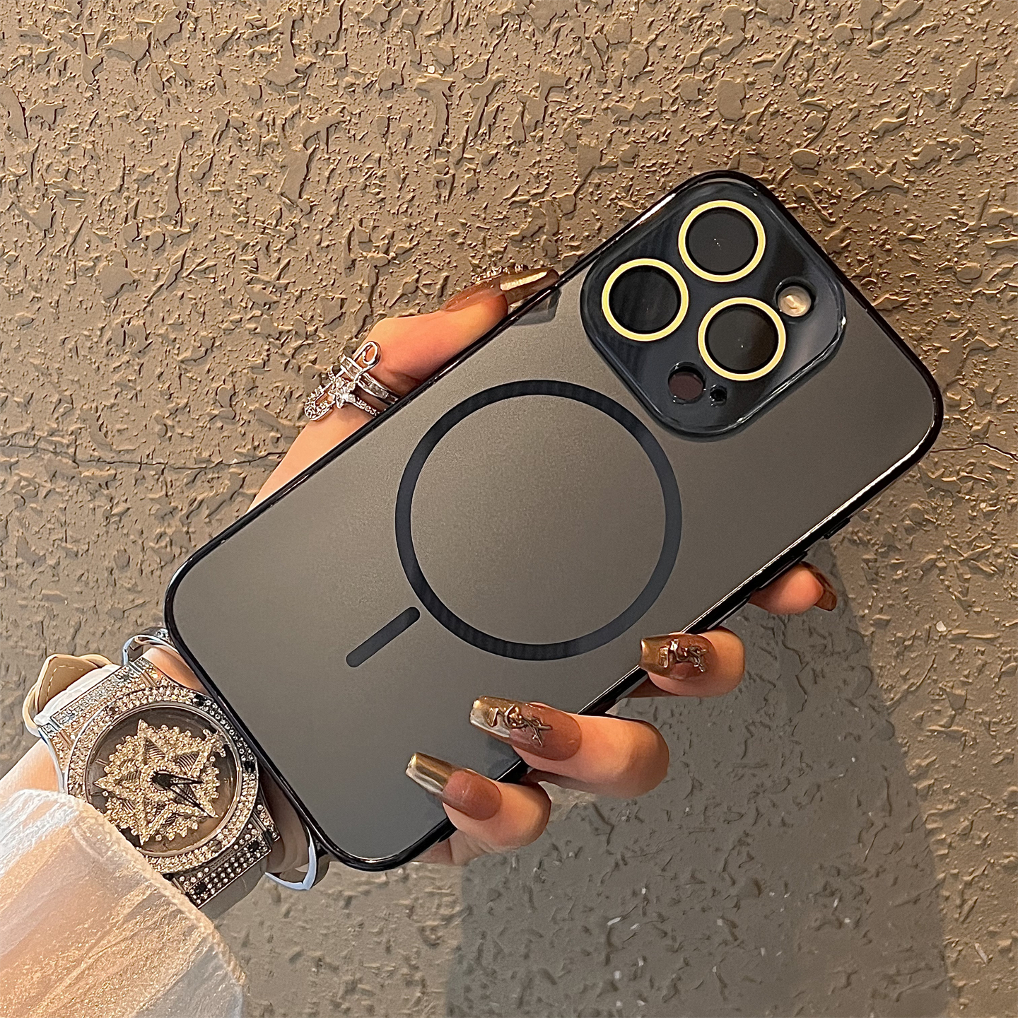 电镀蓝色水晶镜膜磁吸适用苹果16手机壳新款16promax保护套iphone16pro防摔15promax硅胶苹果15全包13外壳14