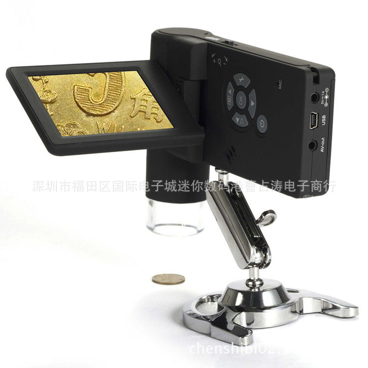 祈盛便携式高清带屏电子显微镜数码显微镜USB/AV输出支持苹果系统