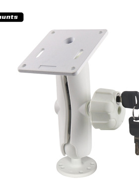 救援车平板球头支架1.5英寸VESA支架白色带锁防盗30X38孔支架