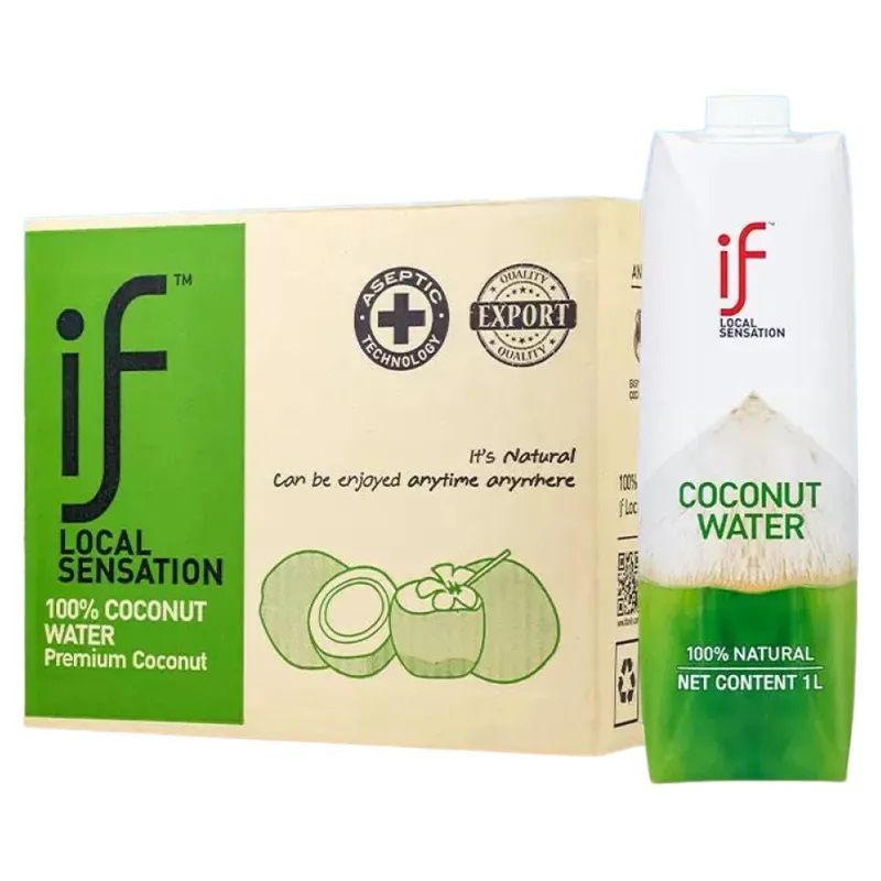 if椰子水 泰国进口100%椰子水 1L*12盒整箱 椰青水电解质饮品饮料