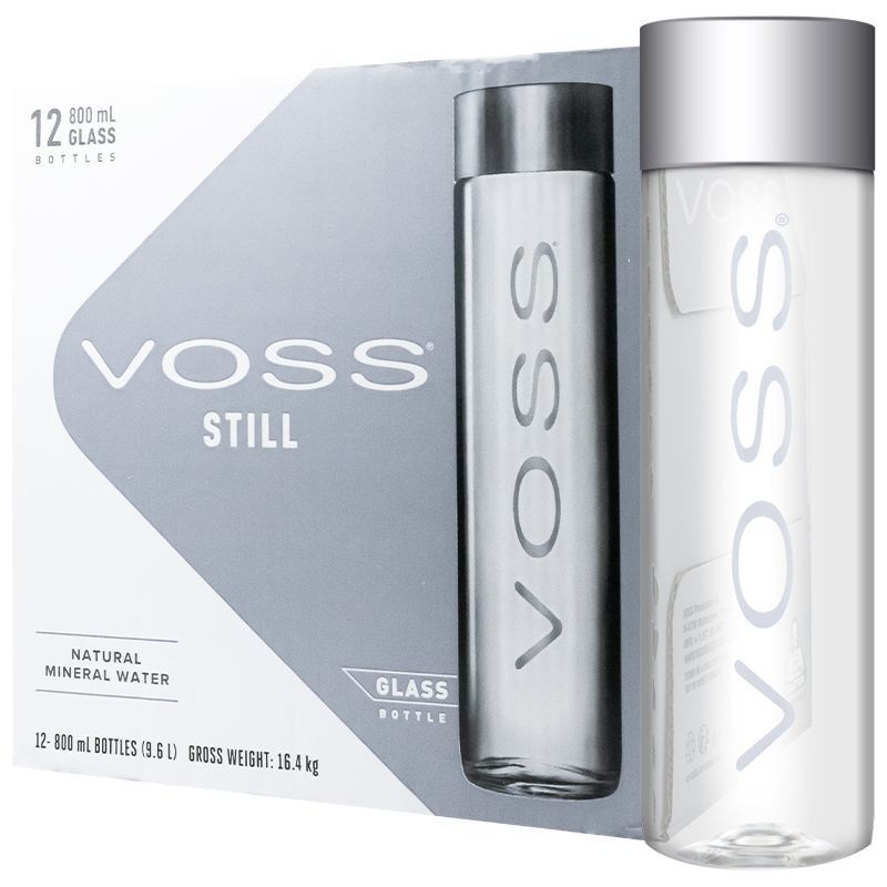 挪威进口VOSS天然矿泉水玻璃瓶