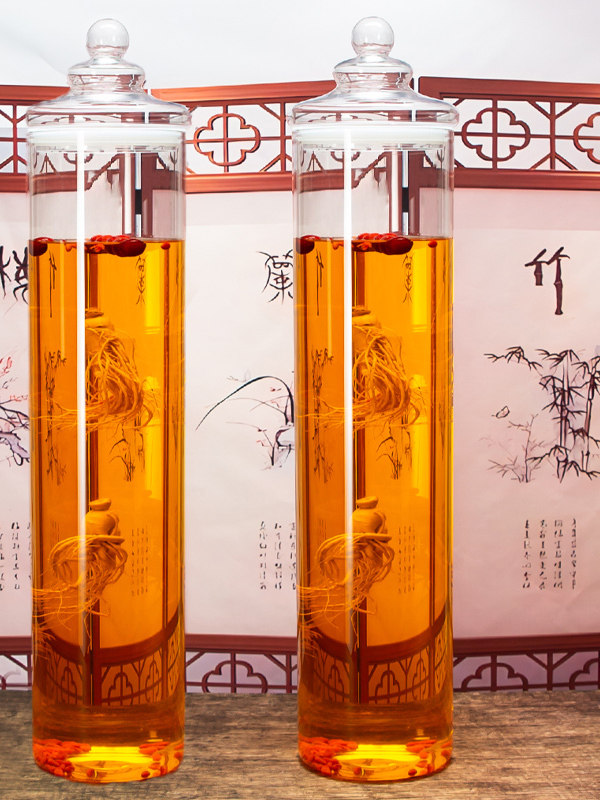 泡酒瓶装酒玻璃瓶加厚泡酒罐圆柱缸存酒容器酒坛酒罐泡酒专用酒瓶