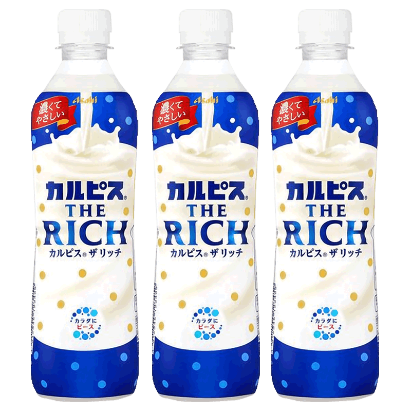 日本进口朝日可尔必思THE RICH浓厚风味乳酸菌风味饮料470ml*3瓶