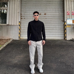 美式速干裤子男款夏季薄款软壳冲锋裤防水户外运动微喇休闲直筒裤图片