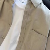 卡其色衬衫男士长袖日系休闲cityboy衬衣外套男春季新款百搭上衣，男装衬衫，星座603-2