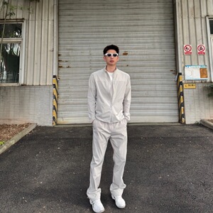 美式速干裤子男款夏季薄款软壳冲锋裤防水户外运动微喇休闲直筒裤图片