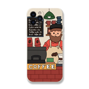 咖啡大胡子适用苹果13pro手机壳iphone12promax高级感软套13promax全包防摔12por小众13mini欧美风12mini潮牌