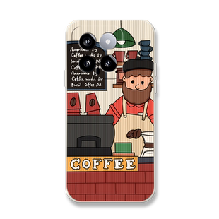 咖啡大胡子适用小米14手机壳小米14pro全包防摔小米13ultra高级感小众mi13pro保护套13潮牌por液态硅胶欧美风