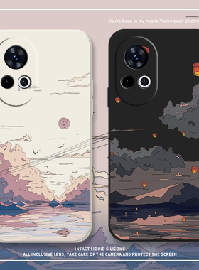 日落山丘适用华为nova12手机壳nova11ultra日系12pro文艺10se智选hinova10proo漫画套5z插画5i小清新2s高级感