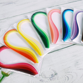 卷纸条学生美术 9色系手工DIY材料包学生上课美劳活动课进口彩色纸条特价 指艺时代390mm长渐变衍纸条套装 5mm款