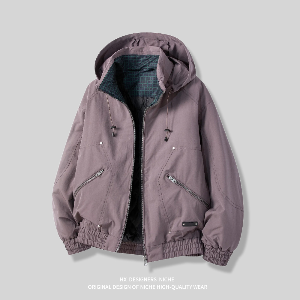 连帽防风保暖夹克棉衣男夹棉加厚