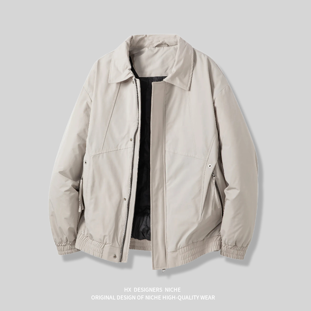 翻领保暖夹克棉衣男夹棉二棉上衣