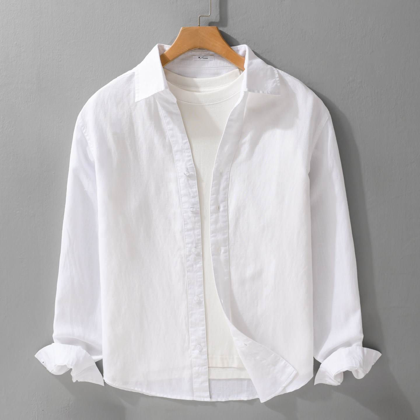 春季日系复古纯色简约长袖衬衫男宽松休闲衬衣外套上衣高级感百搭,男装,汉服,淘宝优惠券,粉丝福利购,淘宝优惠卷