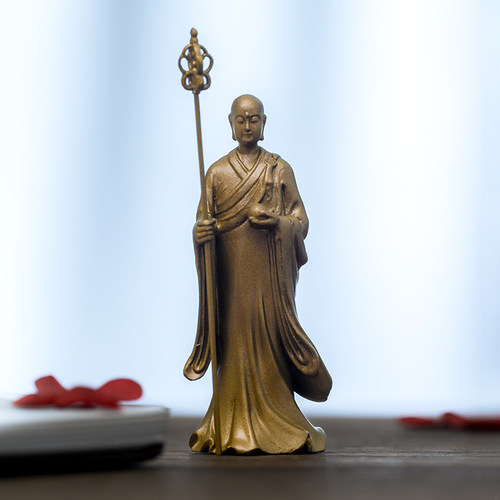 简修行黄铜地藏王菩萨像摆件随身