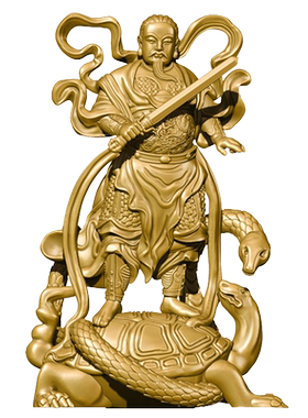 简修行黄铜真武大帝铜像摆件