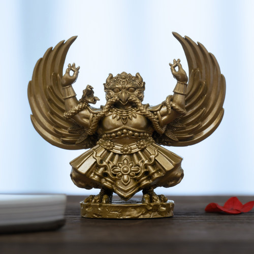 简修行大鹏金翅鸟摆件纯黄铜