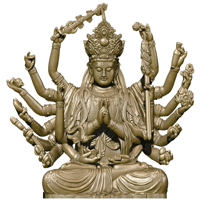 简修行黄铜准提菩萨摆件小随身佛