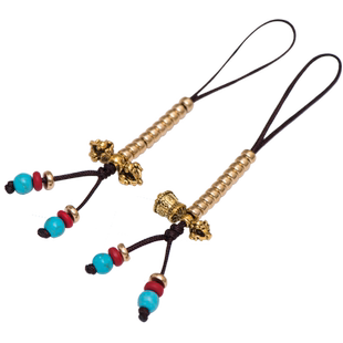 藏式降魔杵金刚杵配饰品卡子文玩黄铜藏银手串手链星月菩提小配件