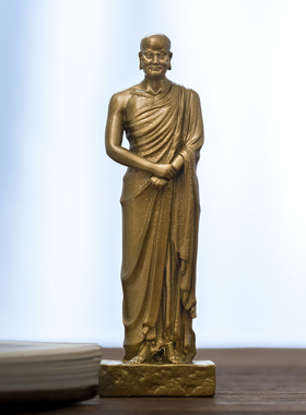 简修行黄铜迦叶尊者禅意摆件