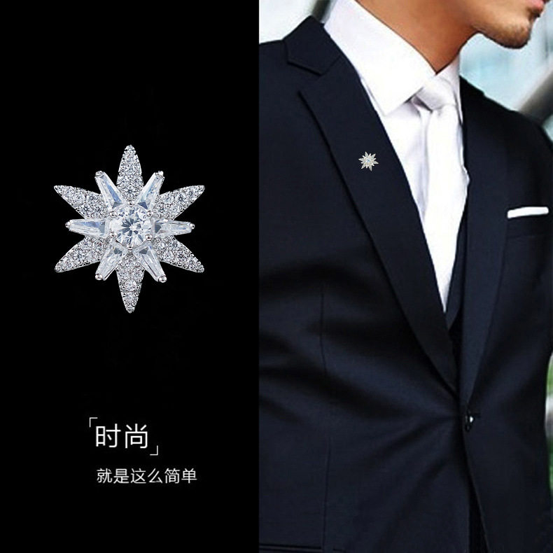 六芒星男士胸针高级感镶锆石胸花小领针精致女士雪花防走光扣配饰,饰品/流行首饰/时尚饰品新,胸针,淘宝优惠券,粉丝福利购,淘宝优惠卷