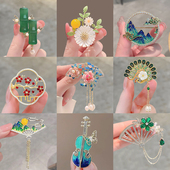 胸针女流苏中国风复古蝴蝶花朵胸花轻奢珍珠胸花旗袍外套配饰别针