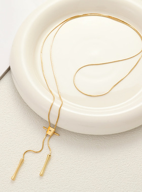 气质百搭超长可抽拉项链小众设计感百变毛衣装饰链女时尚个性链子