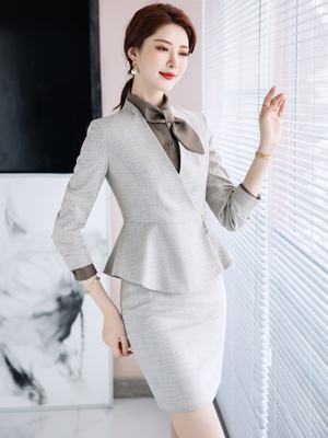 珠宝店工作服女春秋职业套装时尚气质正装高端前台接待酒店西装