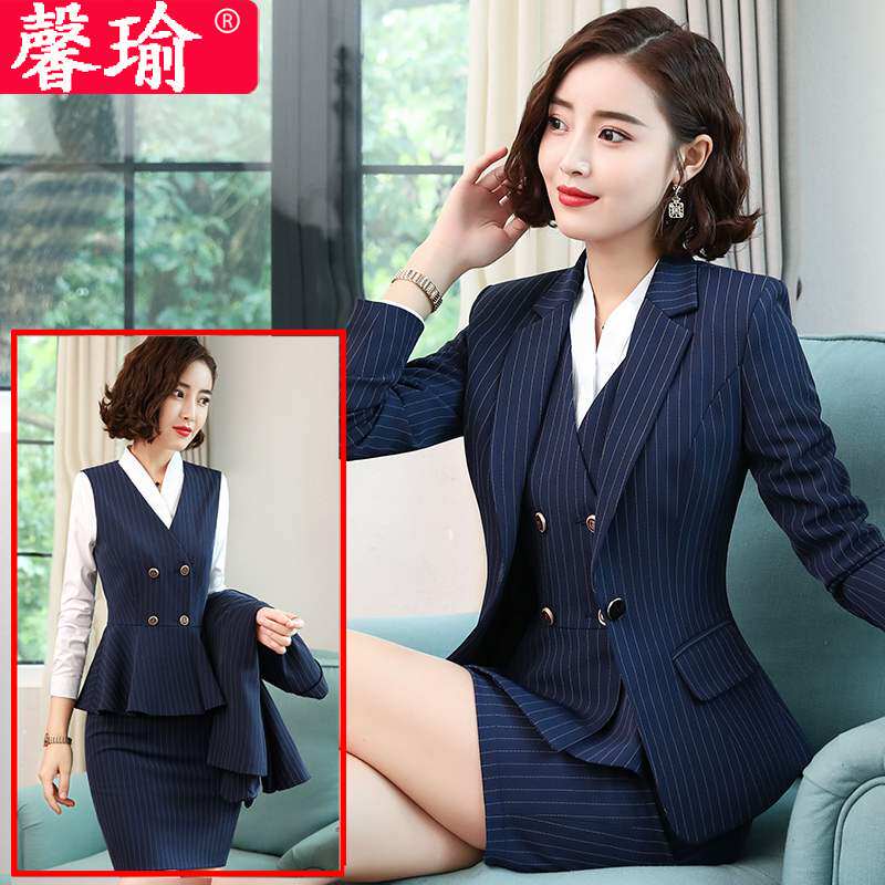 职业套装女时尚气质ol马甲西装面试正装空姐制服酒店美容院工作服