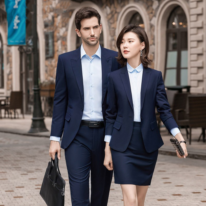 春夏薄款西装男女职业套装售楼部4S店工作服公务员面试正装高级感