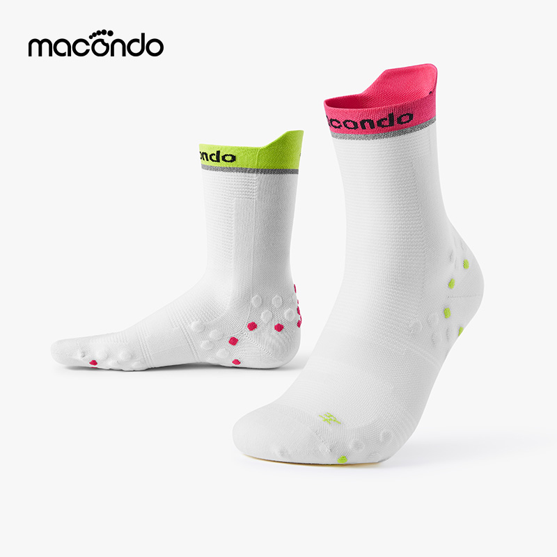 马孔多跑步竞速蜂巢中筒袜专业纱线3A级抗菌训练运动袜