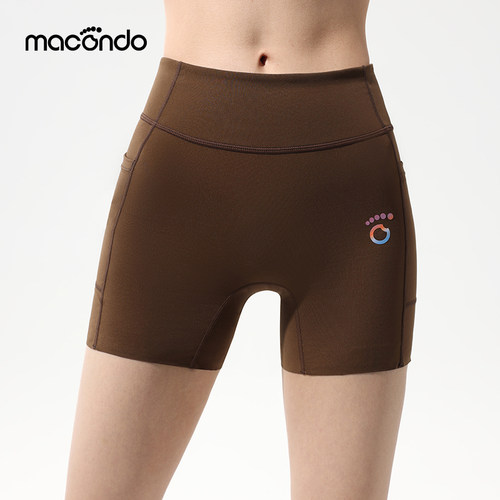 马孔多女子三分紧身裤 腰部科技夹芯层两侧兜疾风之束抽绳城市跑