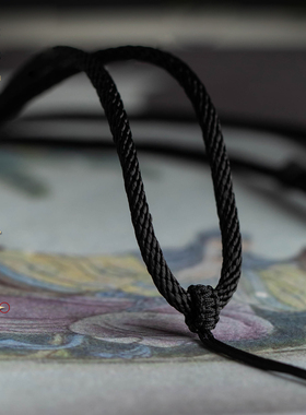 手工编织高端男士黑色项链绳玉佩翡翠吊坠绳和田玉挂绳黄金挂坠绳