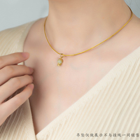 不掉色進口鈦鋼金絲項圈