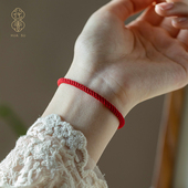固定无扣红绳编织绳手链本命年红手绳手工精编无接头女款 情侣饰品