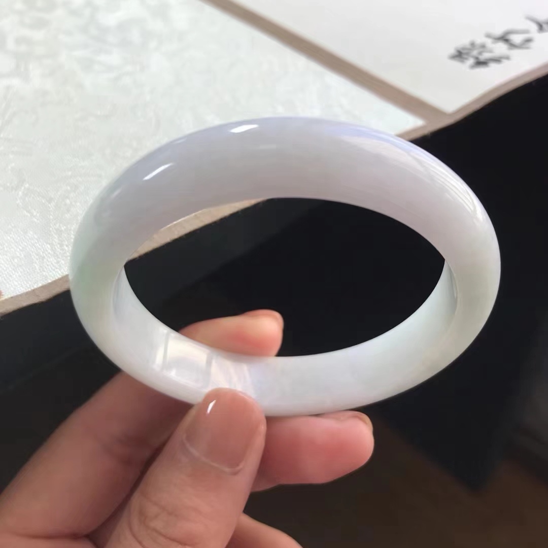 翡冷颜珠宝直播缅甸天然玉石冰种玉镯冰透手镯女款男女包邮