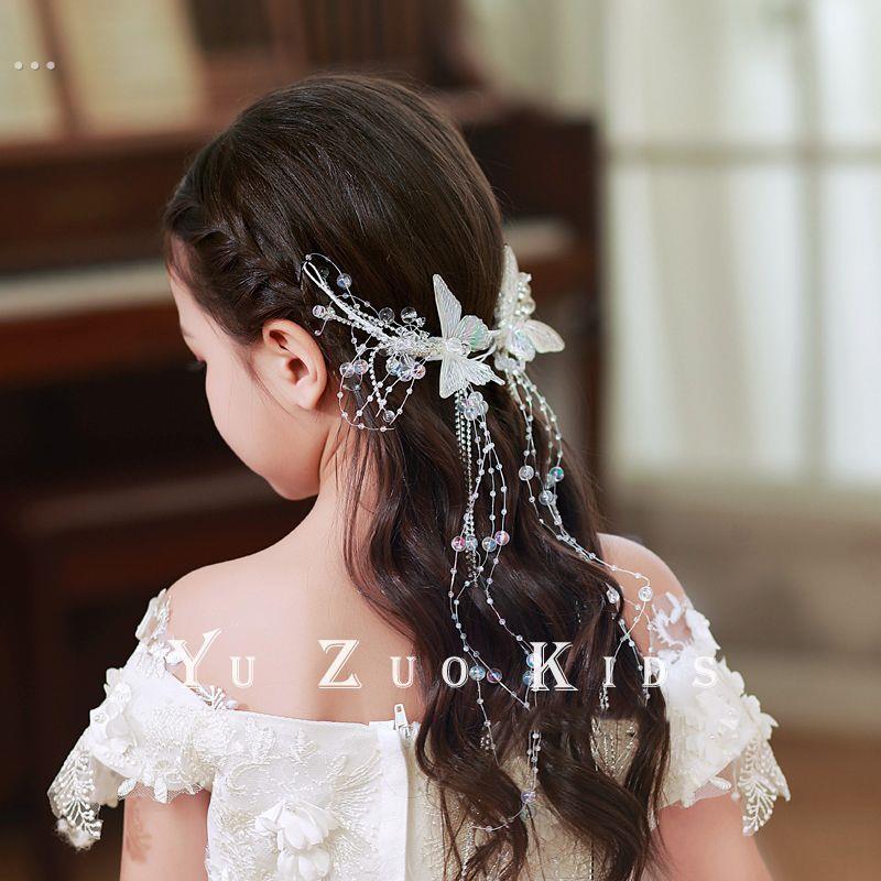 后带式头箍儿童头饰仙女流苏发箍蝴蝶女童礼服花环演出走秀主持人