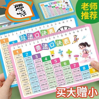 九九乘法口诀表背诵神器小学生大99乘除法二年级数学公式大全卡片