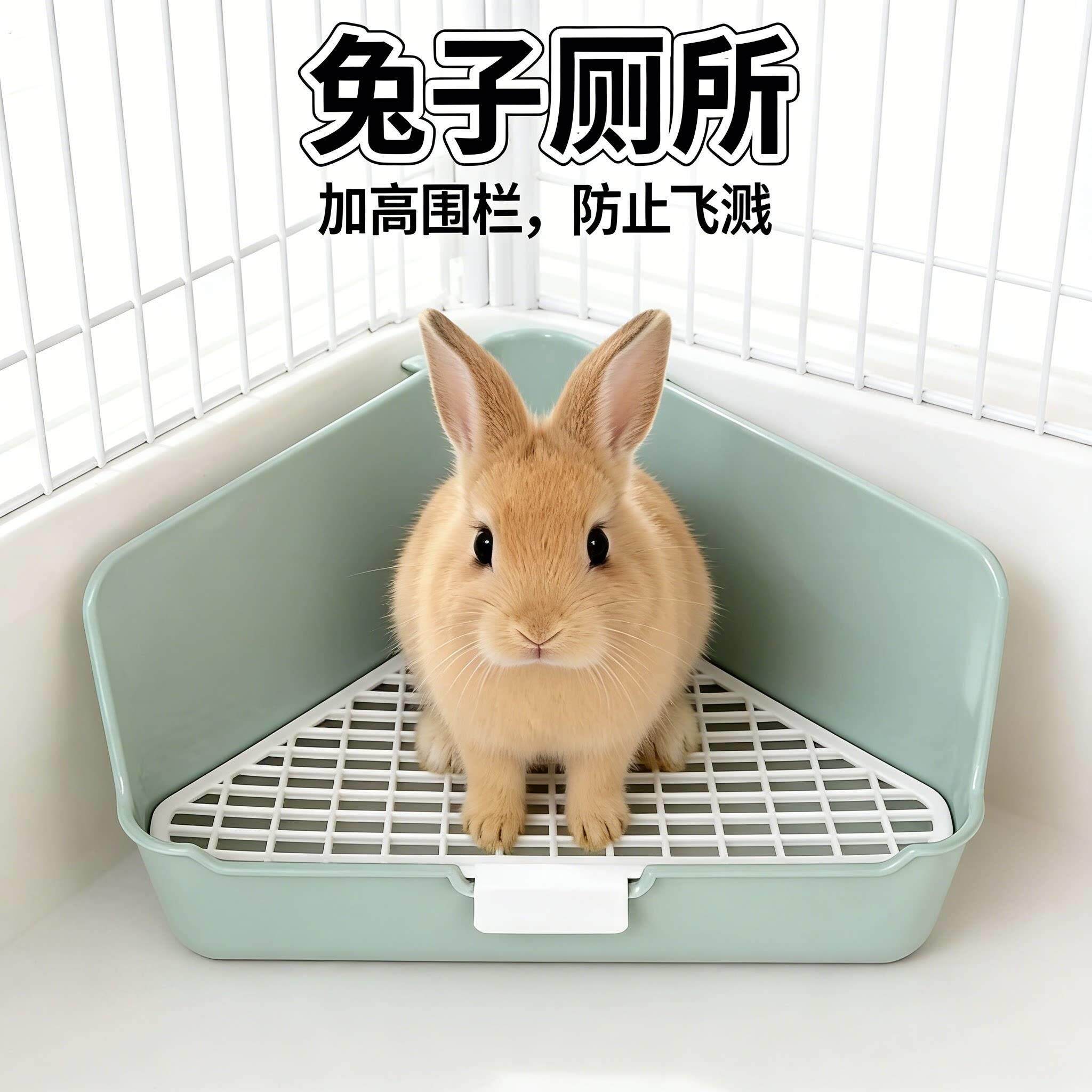 兔子厕所专用小号三角防溅尿设计侏儒兔定点分离尿盆便盆宠物用品