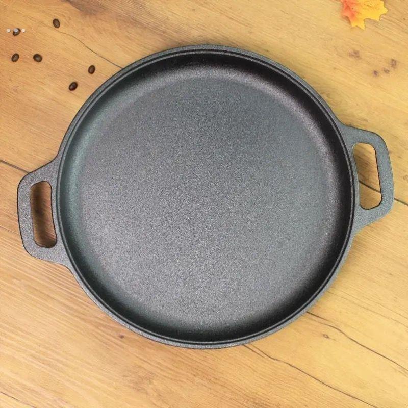 铁板烧盘家用铸铁卡式炉烤盘瓦斯灶烤肉盘户外烧烤盘商用不粘铁盘